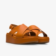 Camper Dark Orange Sandals Womens - Misia Online Ireland | XFNKD2740